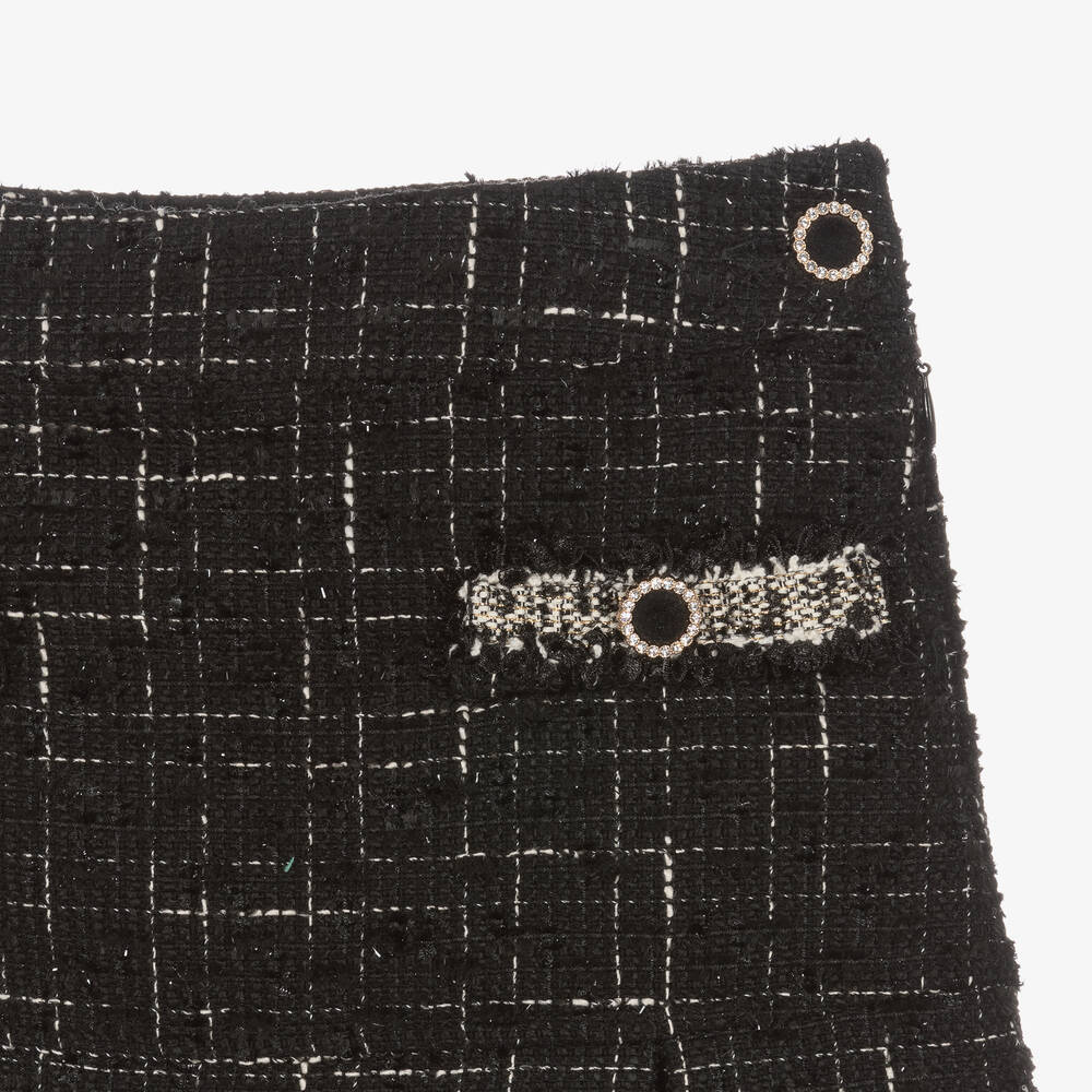 Girls Black Tweed Skirt