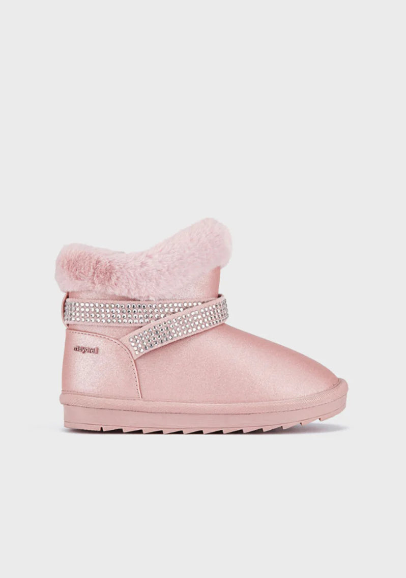 Girls Pink Fur Lined Boots