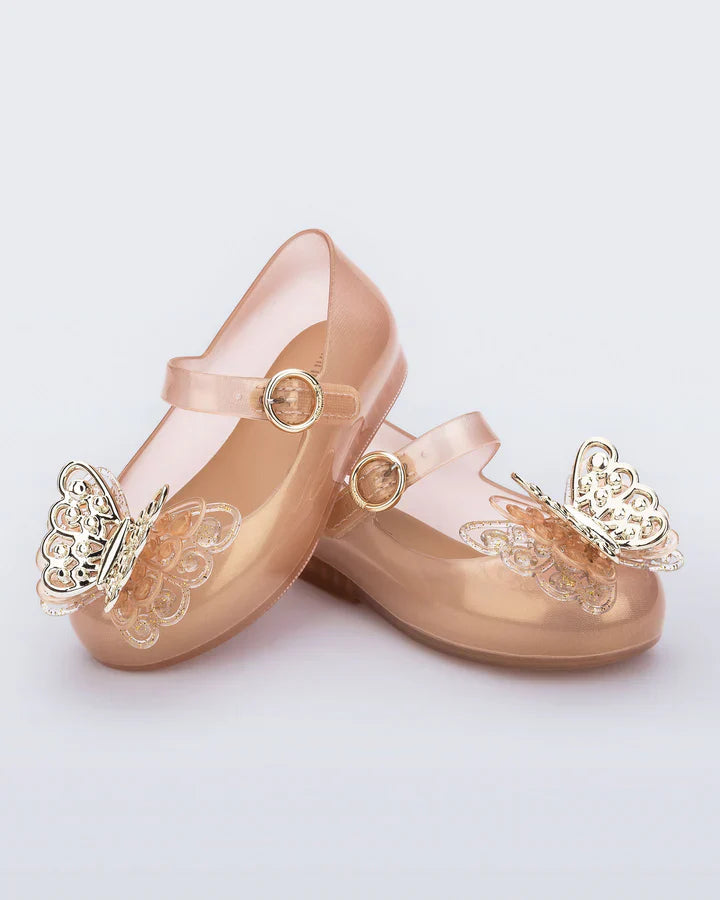 Mini Melissa Gold Butterfly Shoes