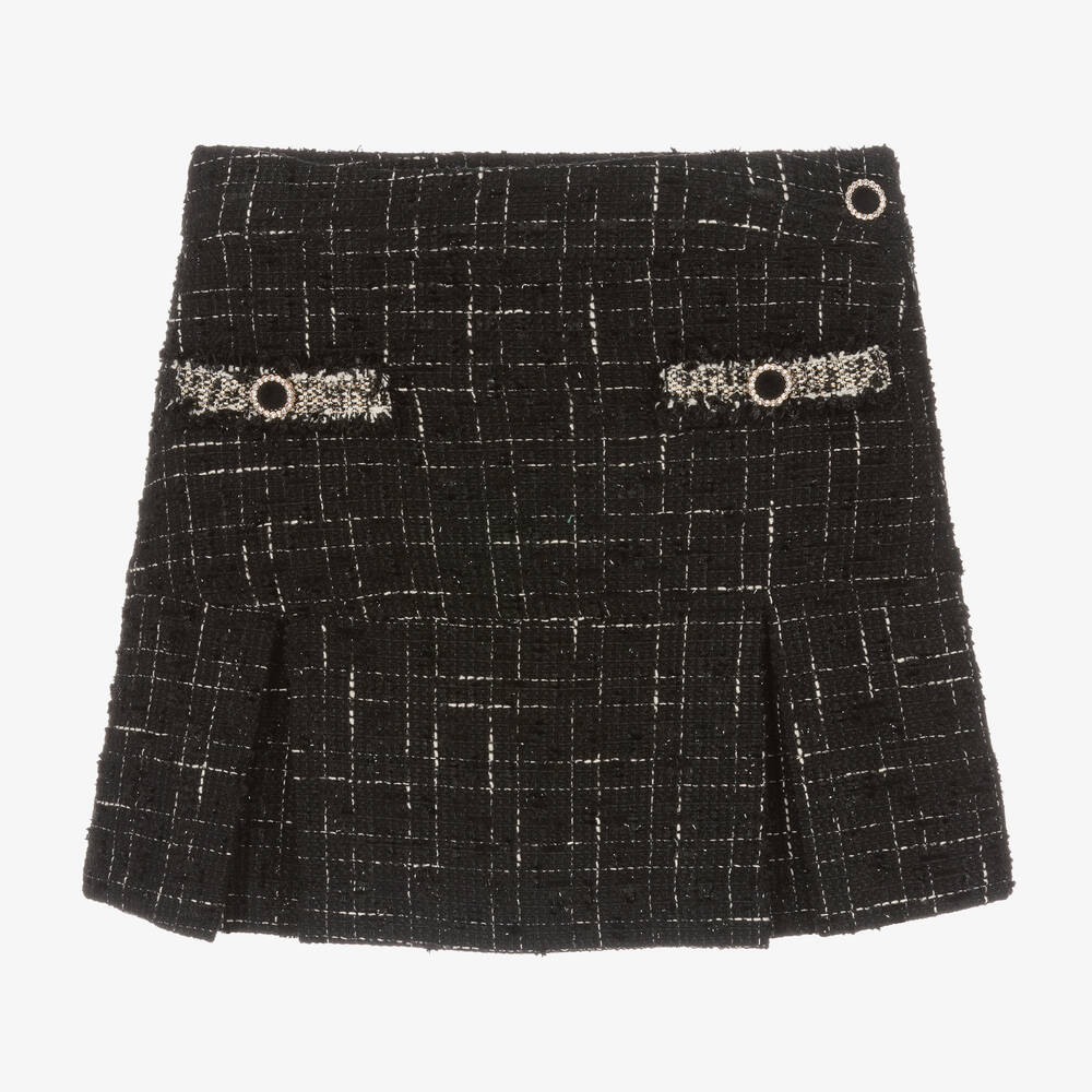 Girls Black Tweed Skirt