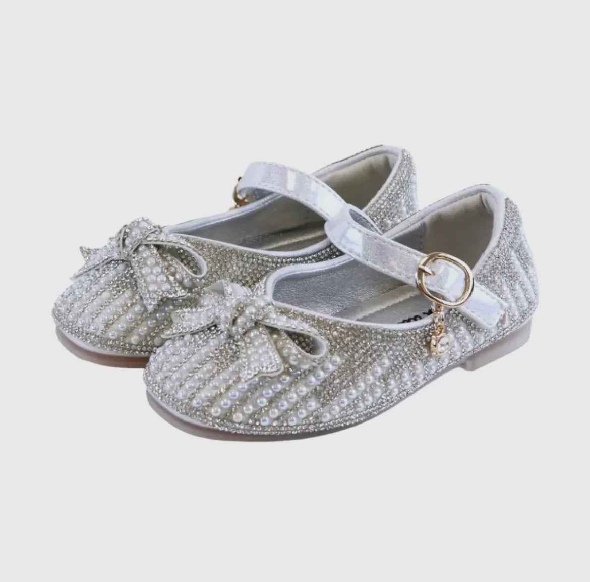 Silver Pearl & Rhinestone Shoes