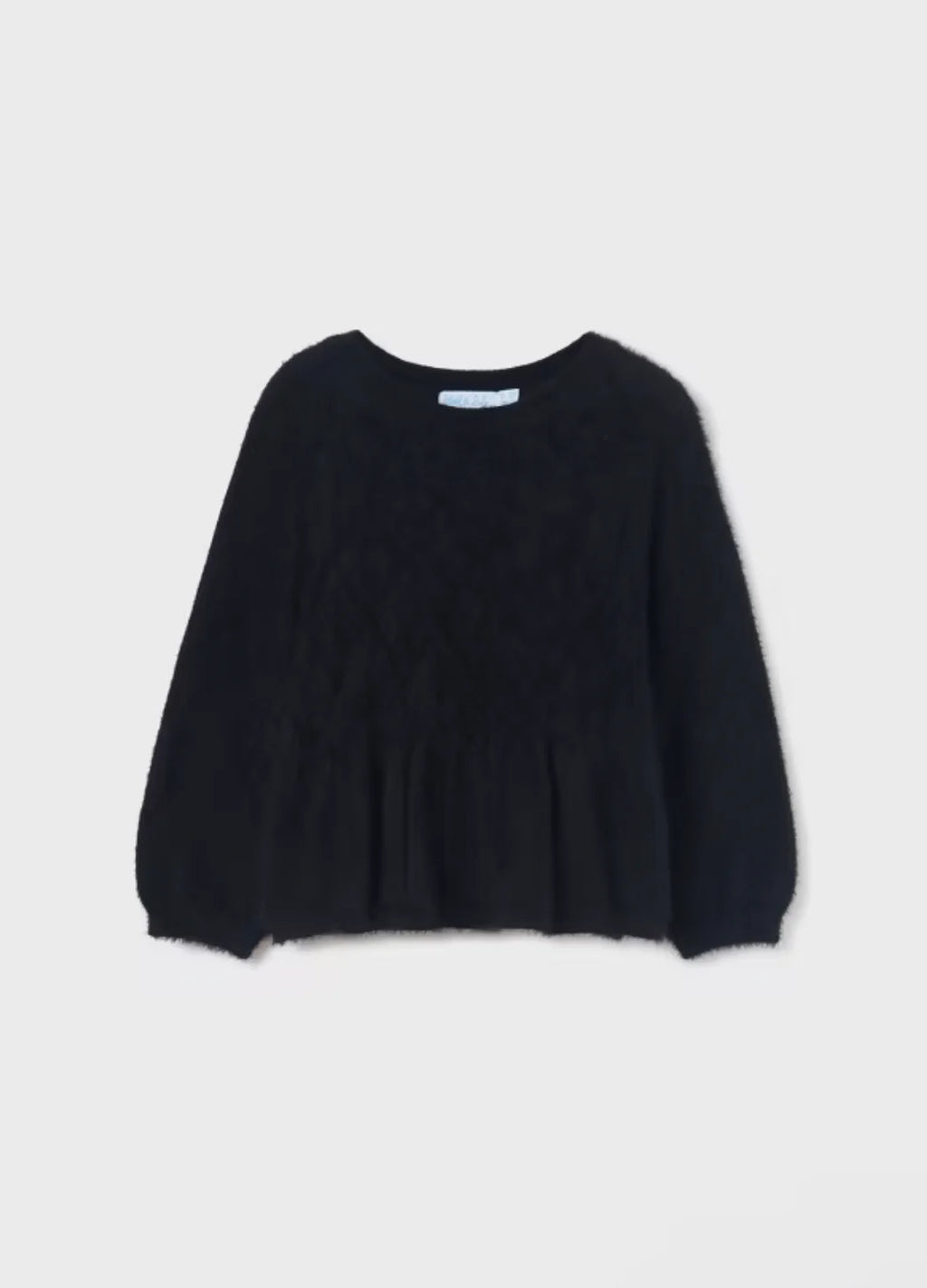 Girls Fluffy Black Sweater