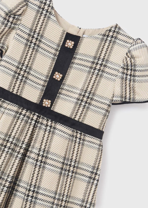 Girls Ivory Plaid Dress