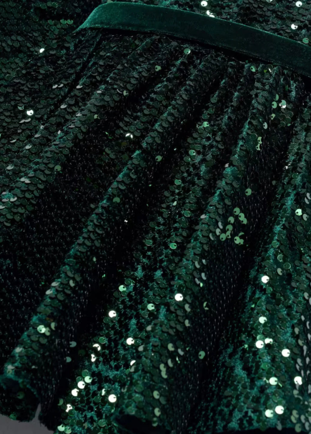 Girls Green Sequins Dress