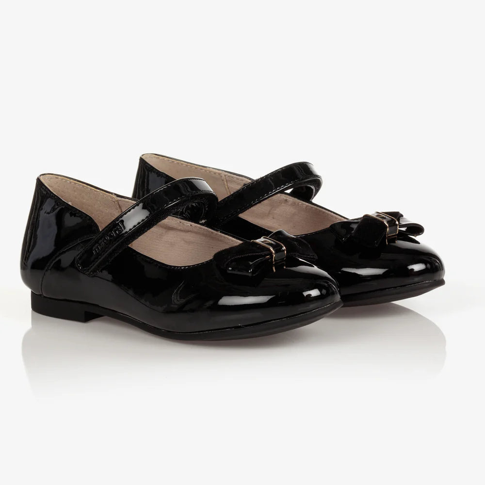 Black Patent Bow Shoes