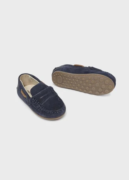 Navy Suede Moccasins