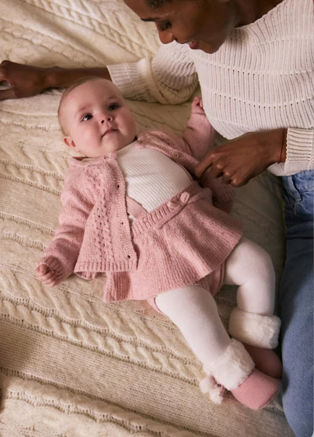 Baby Girls Pink Cotton Knit Shorts Set