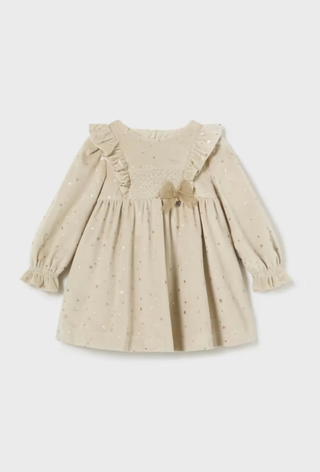 Baby Girls Beige Velvet Dress