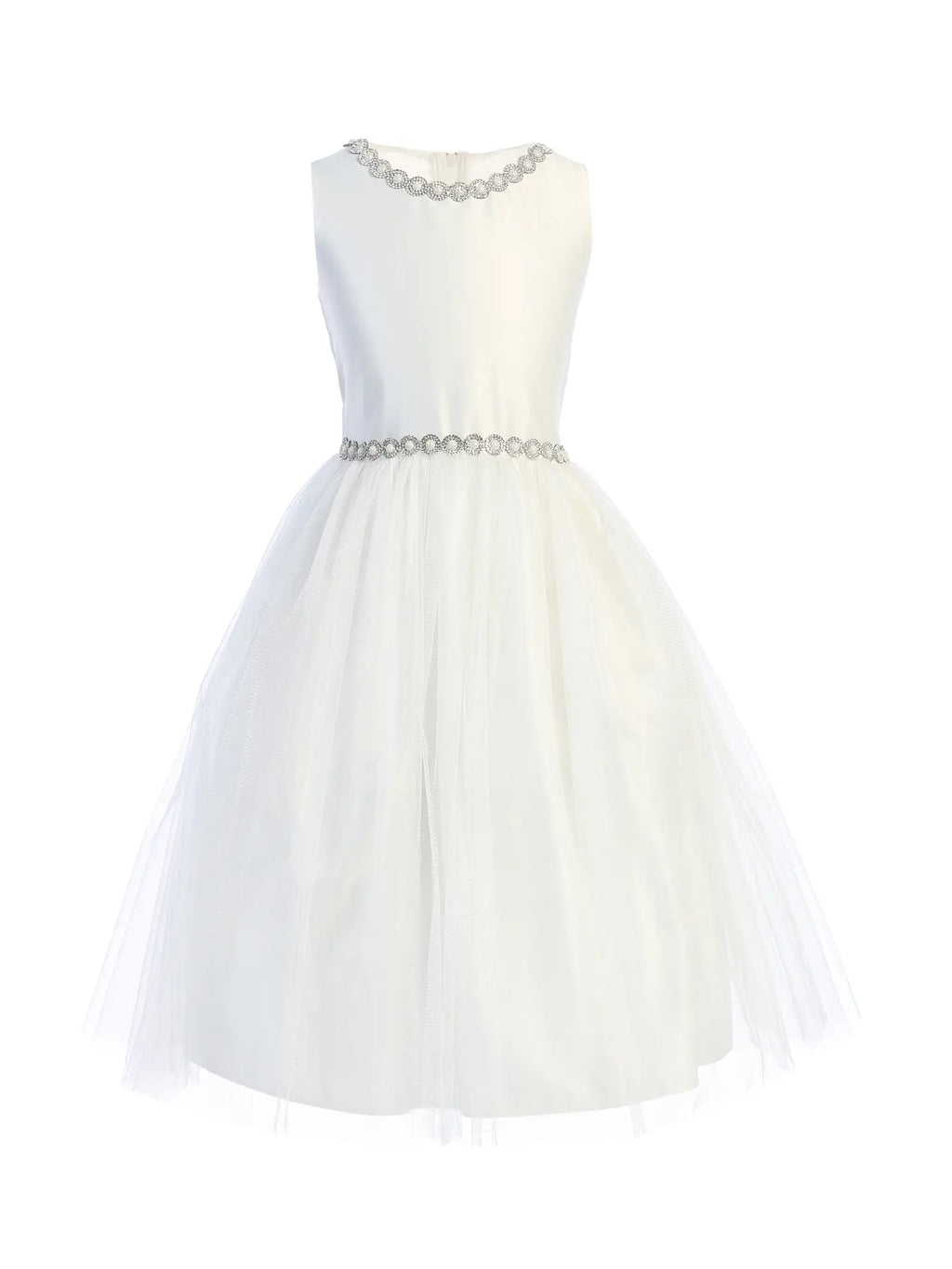 Jeweled Satin Tulle Dress