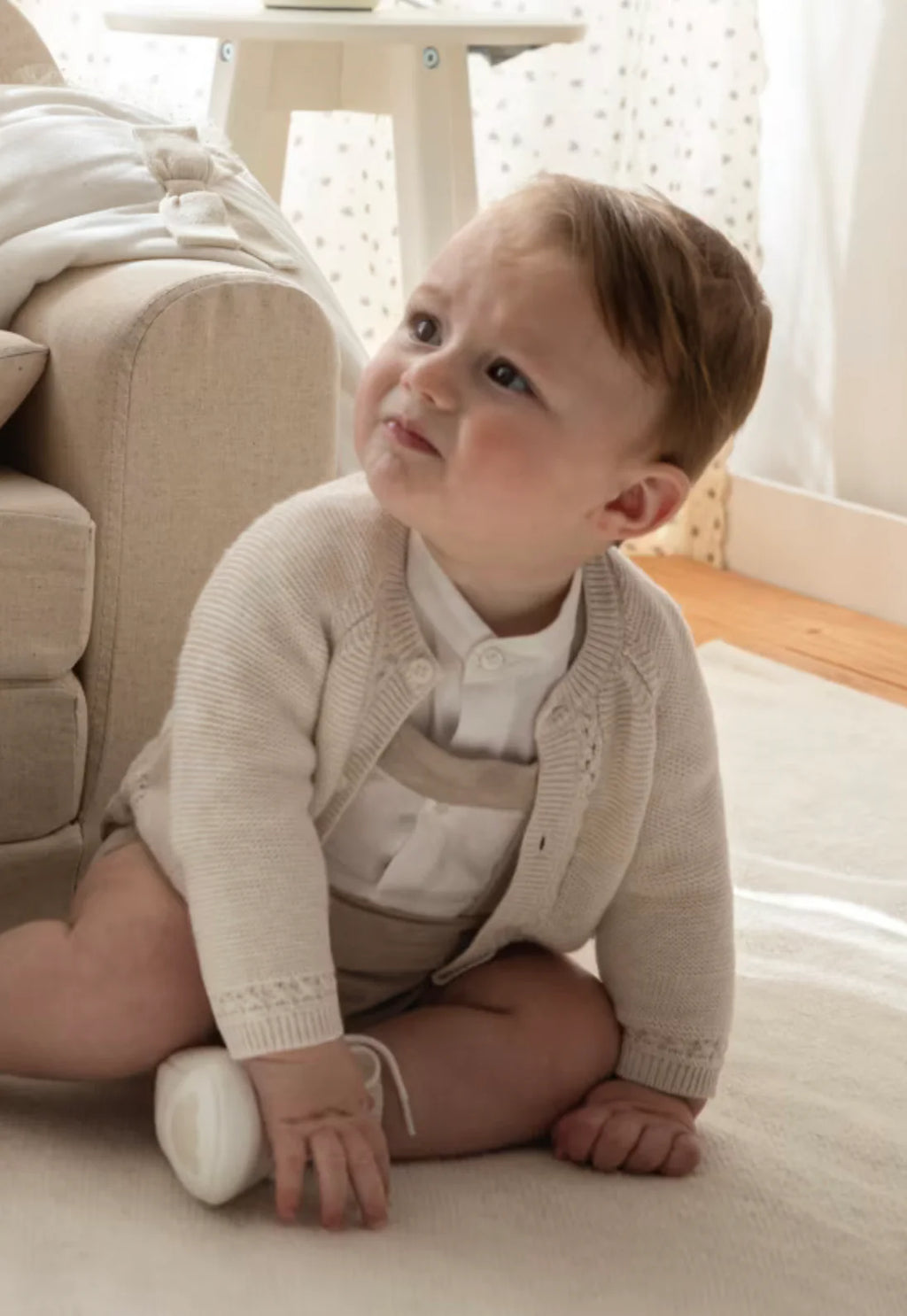 Baby Boys Ivory Knit Jacket