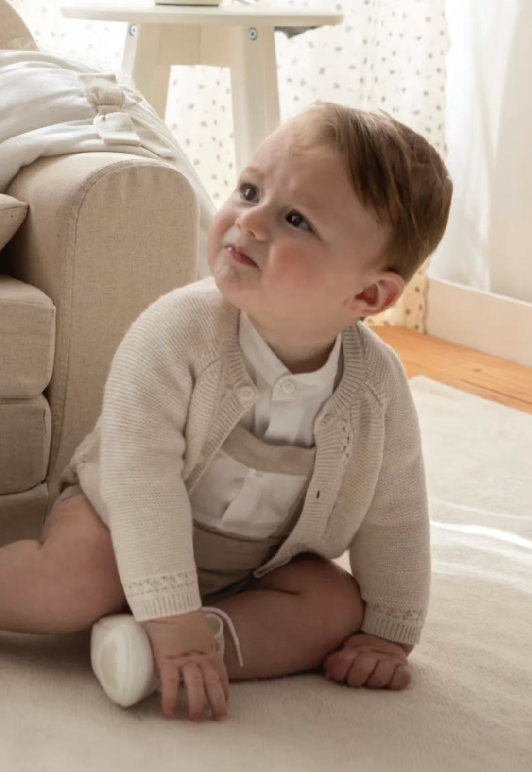 Baby Boys Ivory Knit Jacket