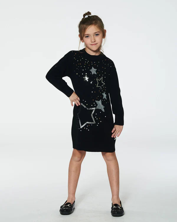 Girls Black Sweater Dress