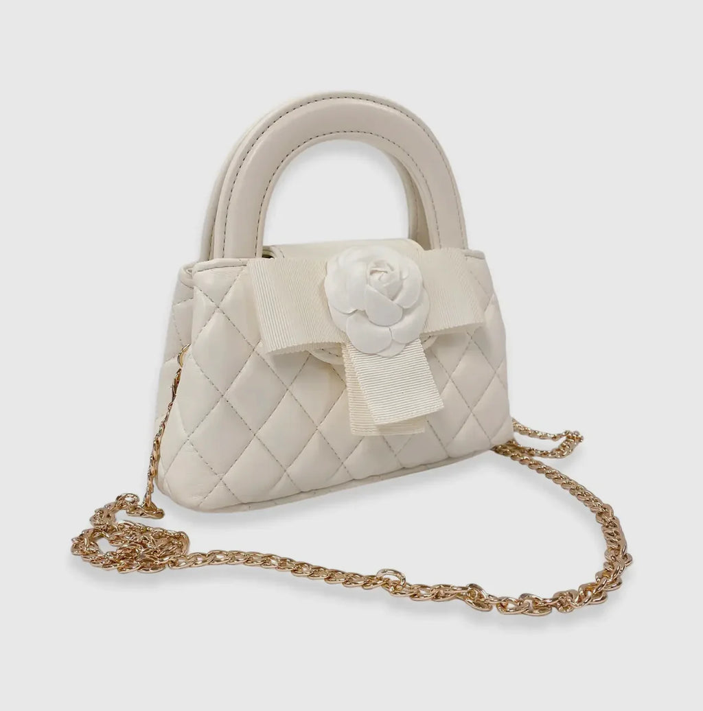 Girls Ivory Flower Purse