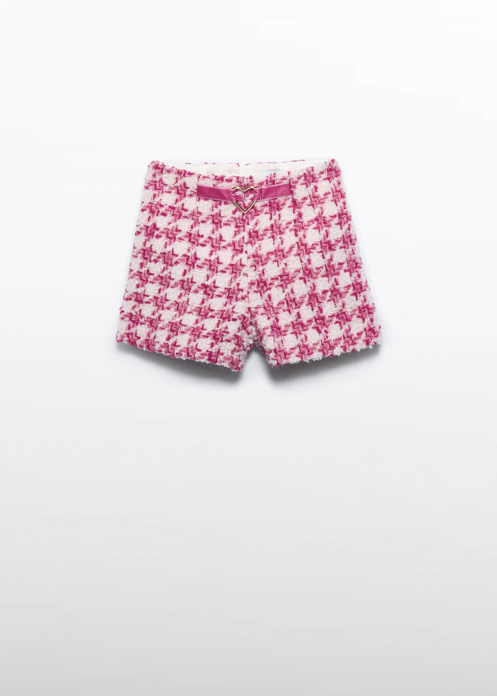 Girls Pink Tweed Shorts