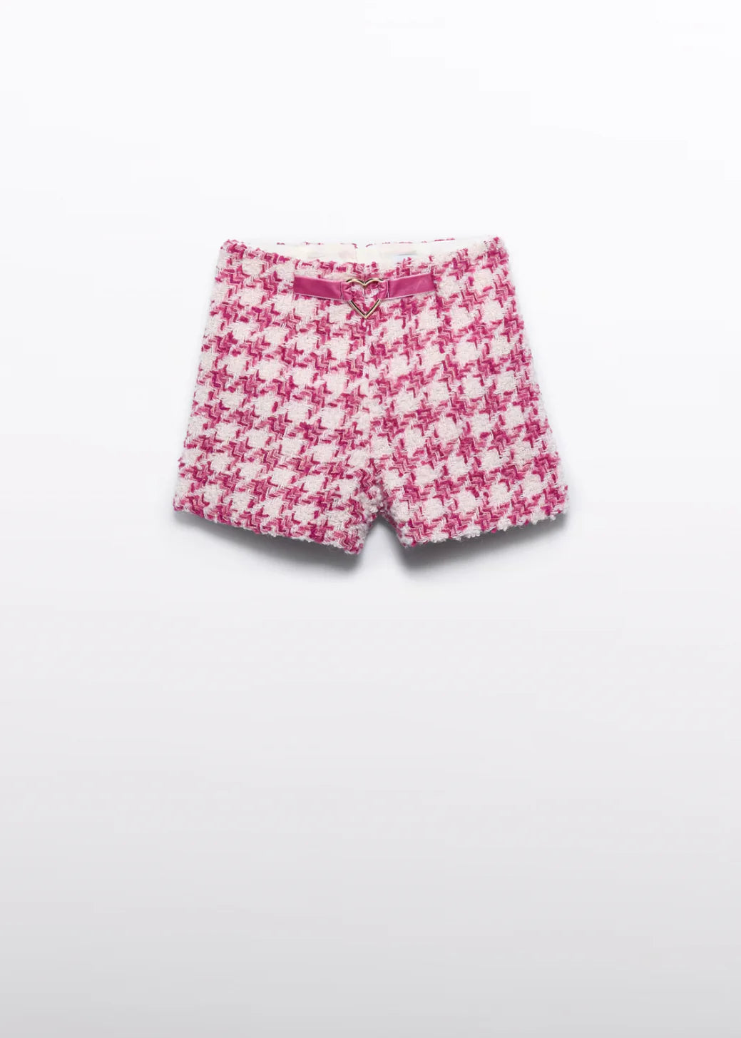 Girls Pink Tweed Shorts