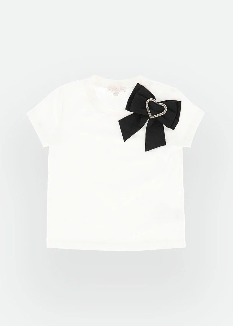 Girls Black Bow Top