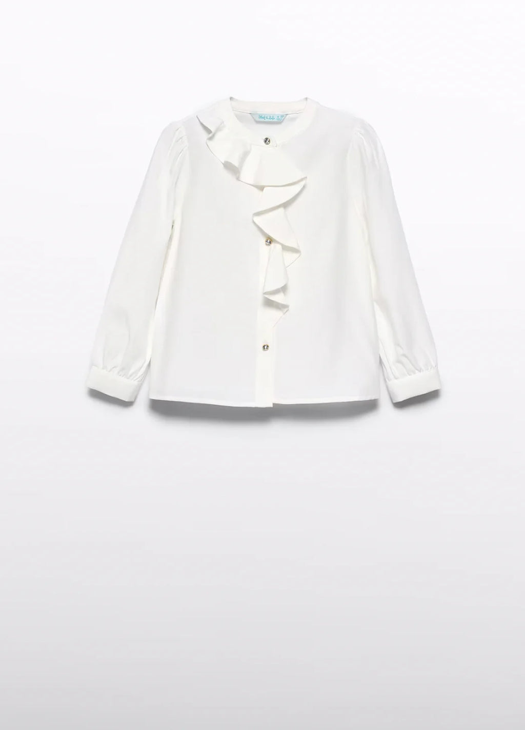 Girls Off White Ruffled Blouse