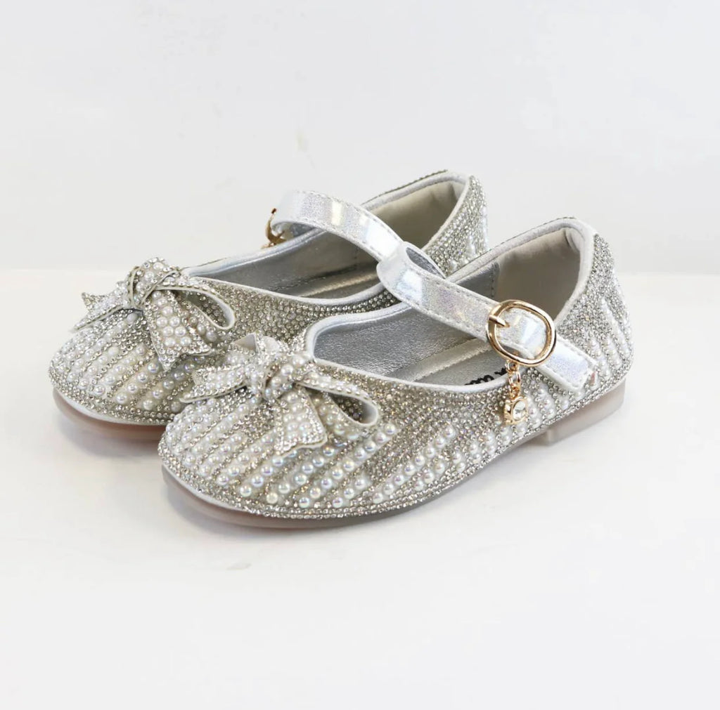 Silver Pearl & Rhinestone Shoes