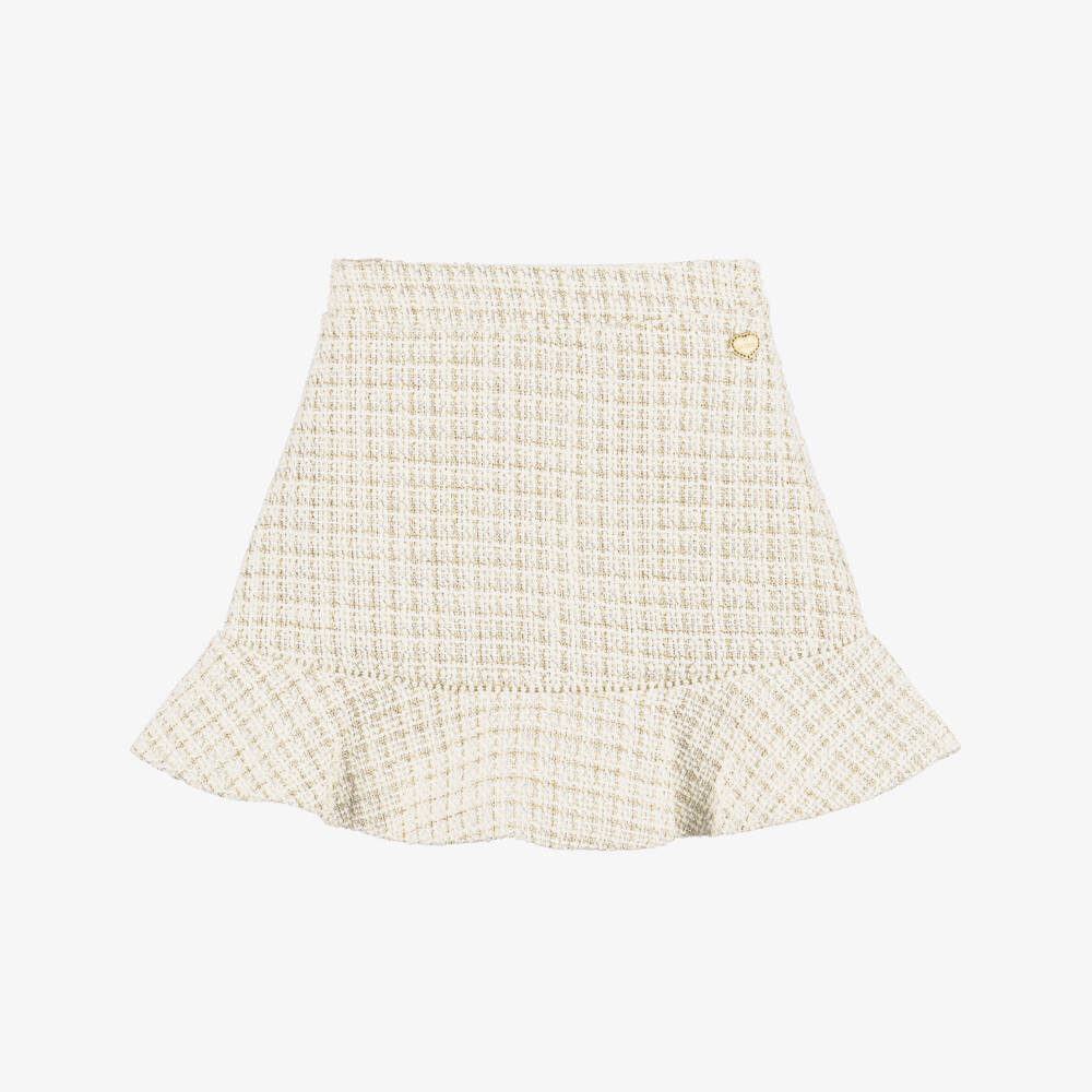 Girls Gold Tweed Set