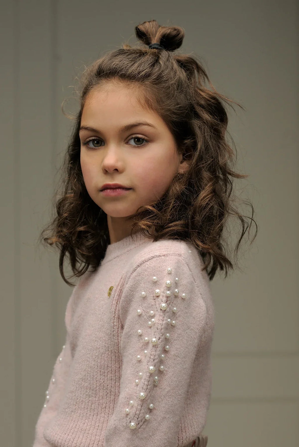 Girls Pink Knit Sweater