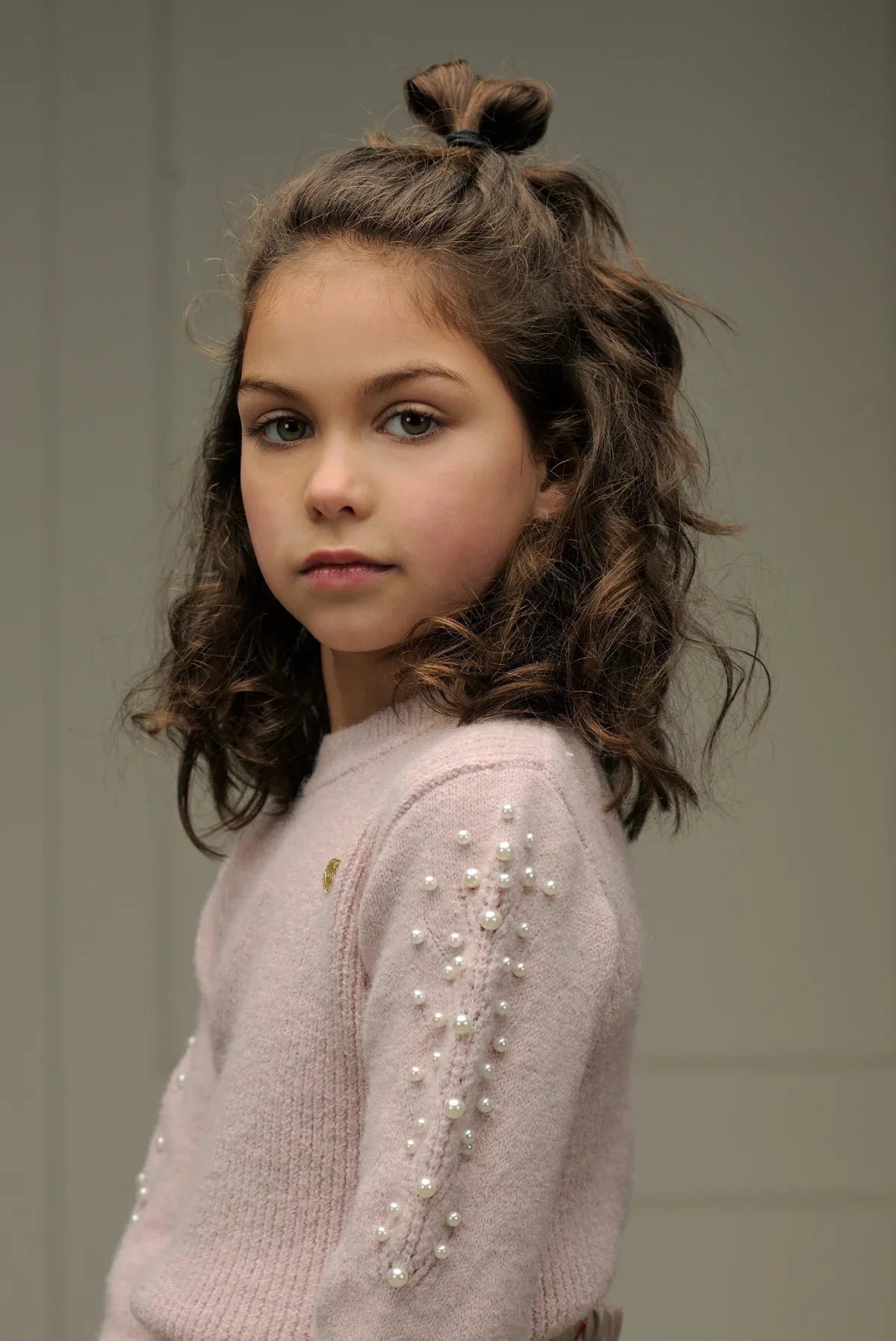 Girls Pink Knit Sweater