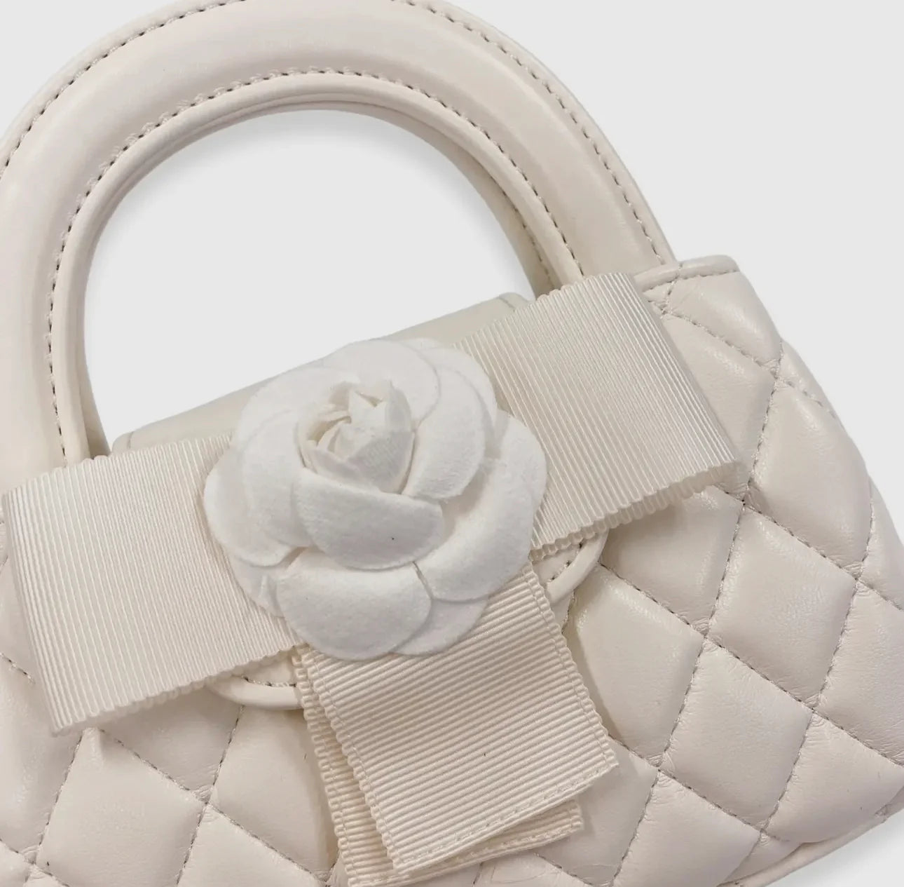 Girls Ivory Flower Purse