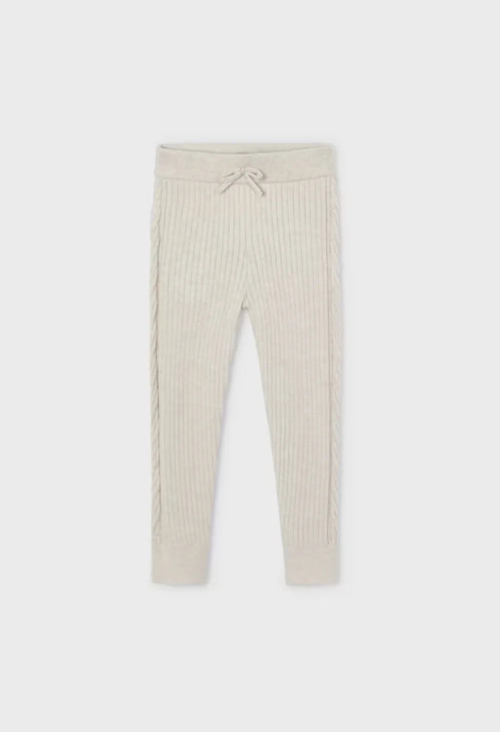 Girls Ivory Knit Leggings