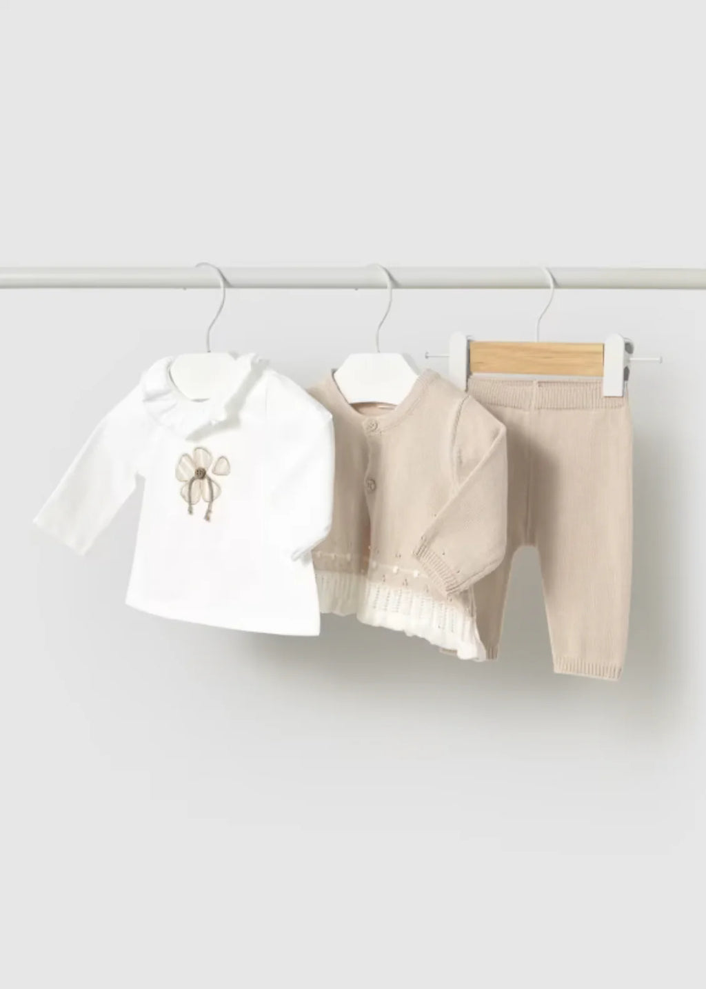 Baby Girls Beige Knit Set