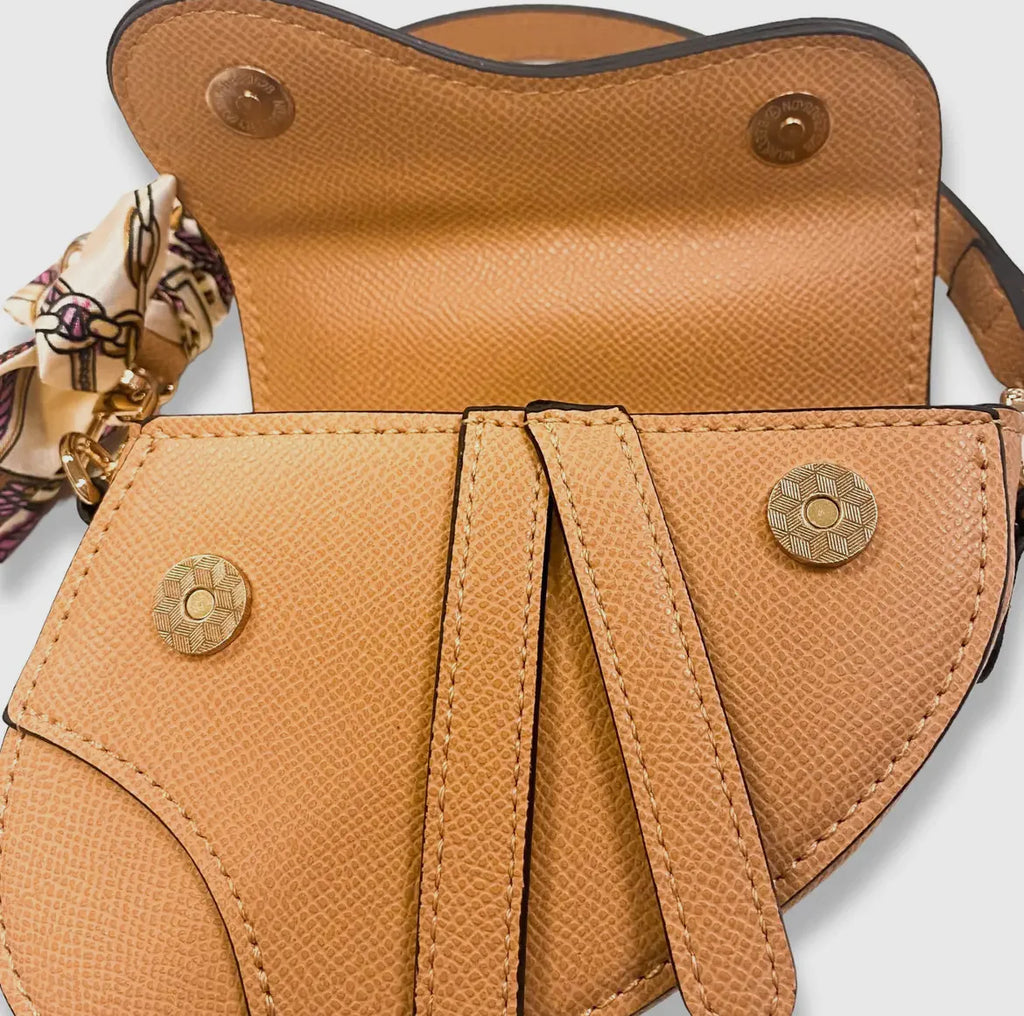 Girls Beige Saddle Purse