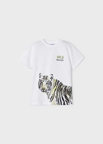 White Cotton Tiger T-Shirt