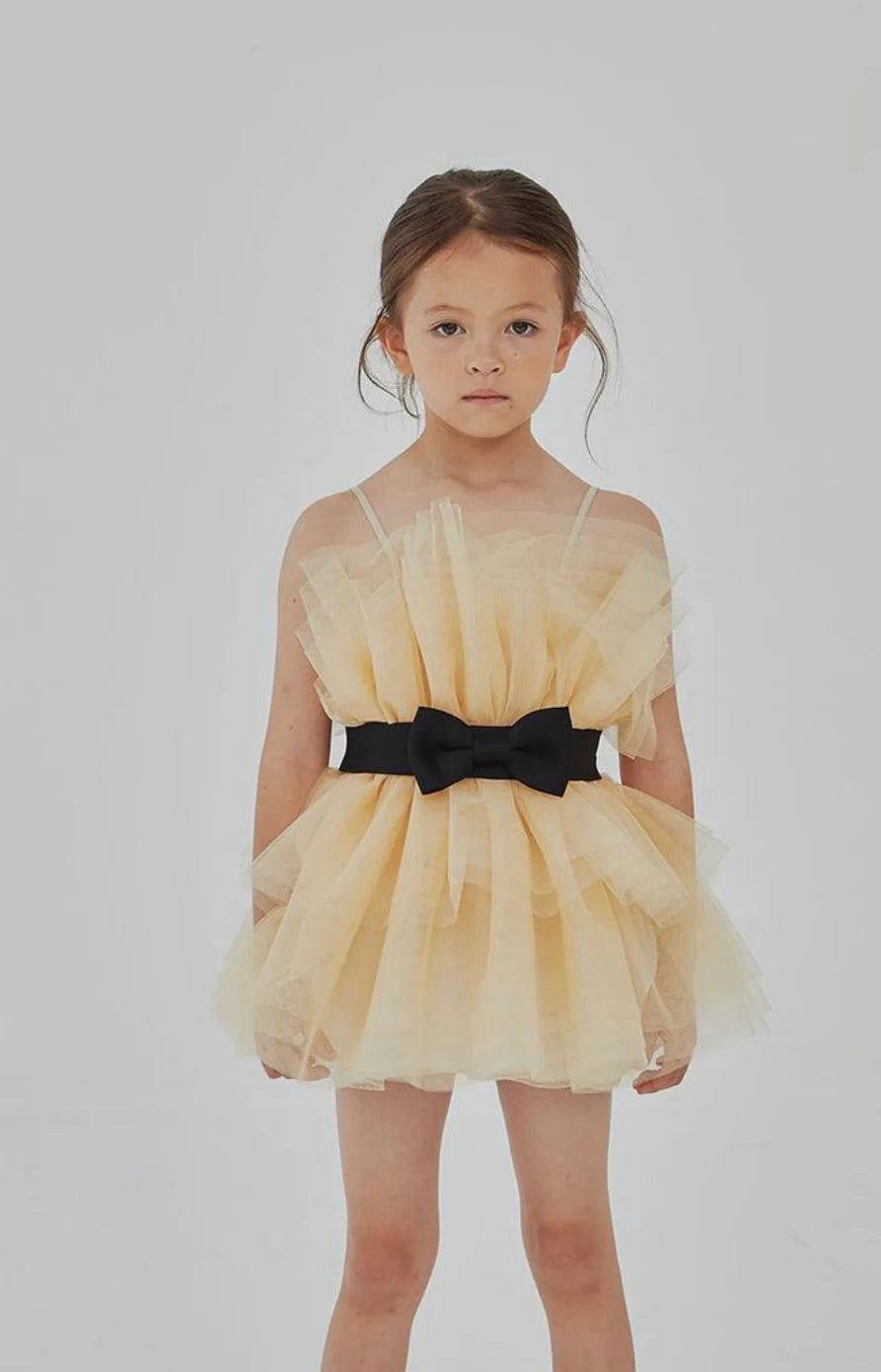 Gold Puffy Love Dress