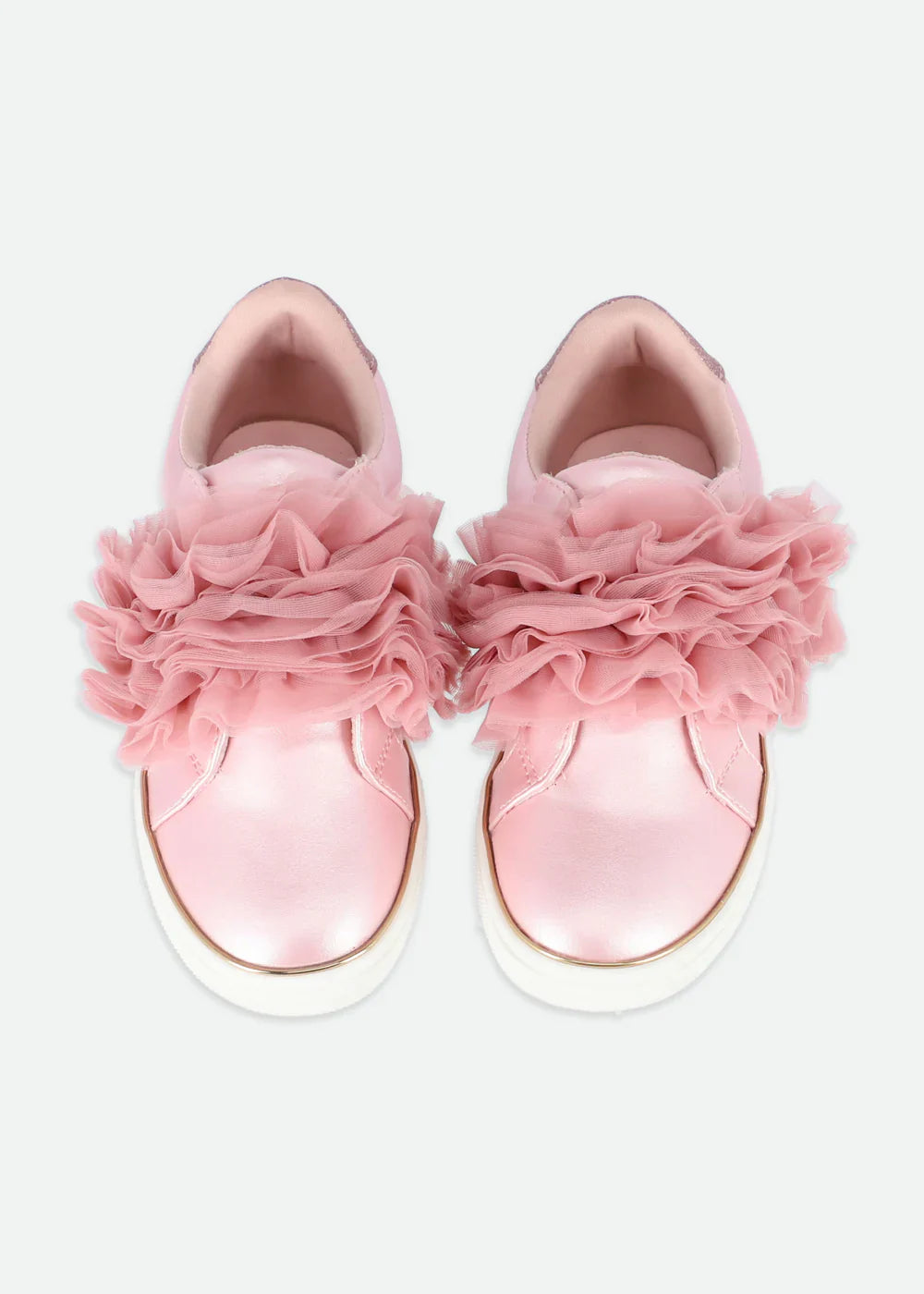 Girls Pink Ruffle Shoes
