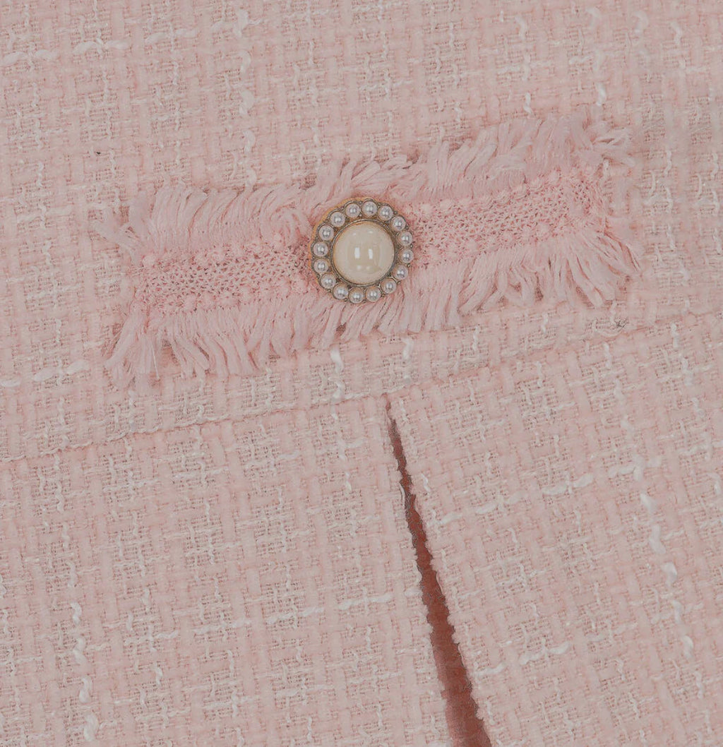 Girls Pink Tweed Dress