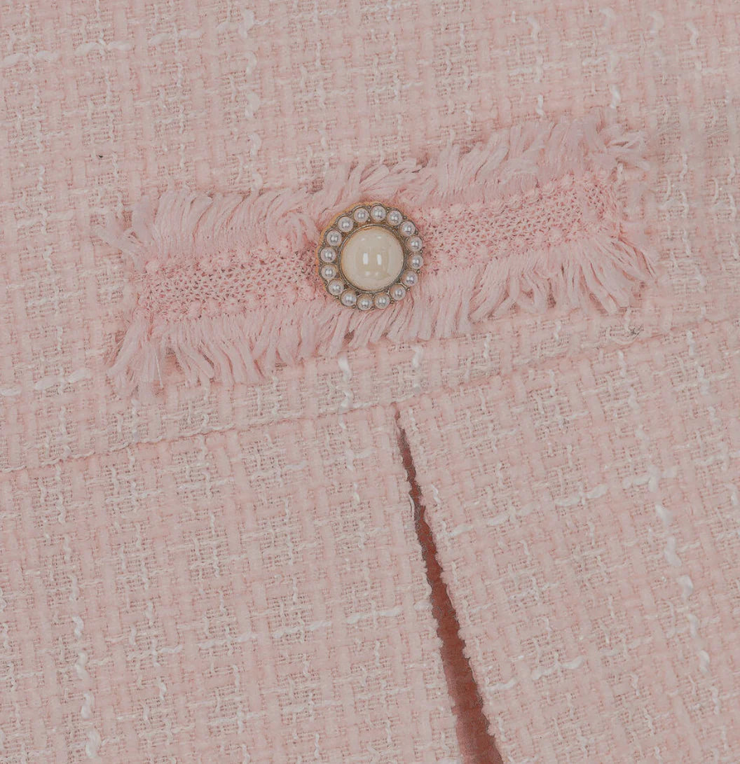 Girls Pink Tweed Dress