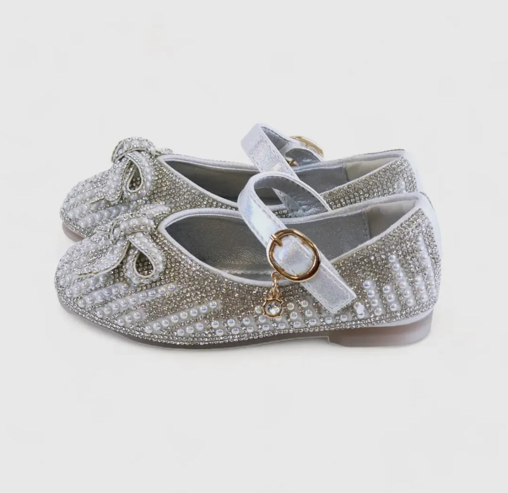 Silver Pearl & Rhinestone Shoes