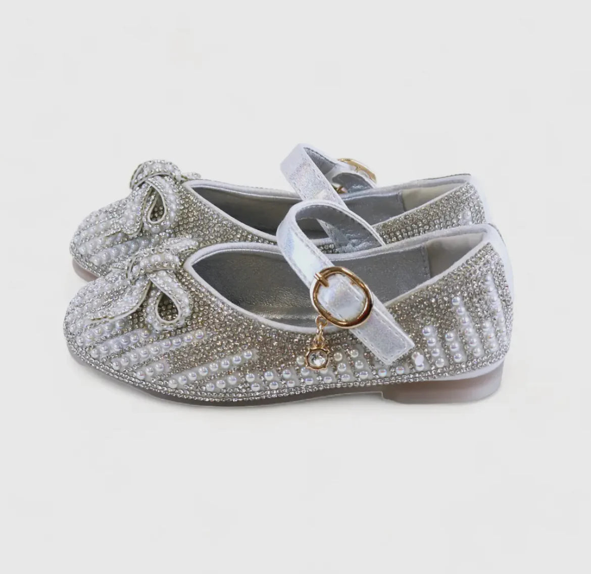 Silver Pearl & Rhinestone Shoes