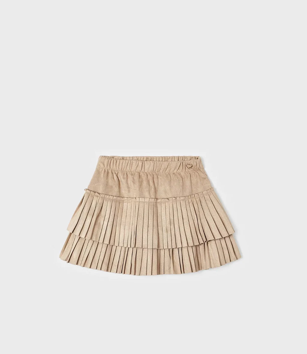 Beige Faux Suede Skirt