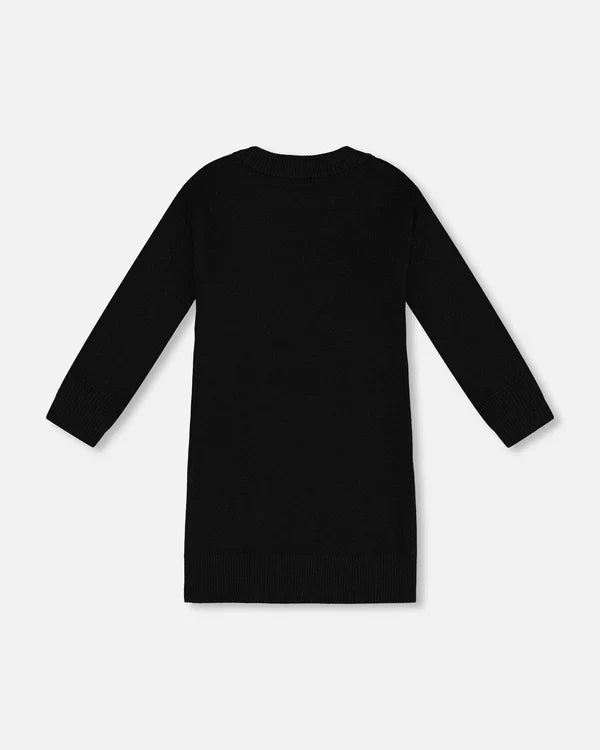 Girls Black Sweater Dress