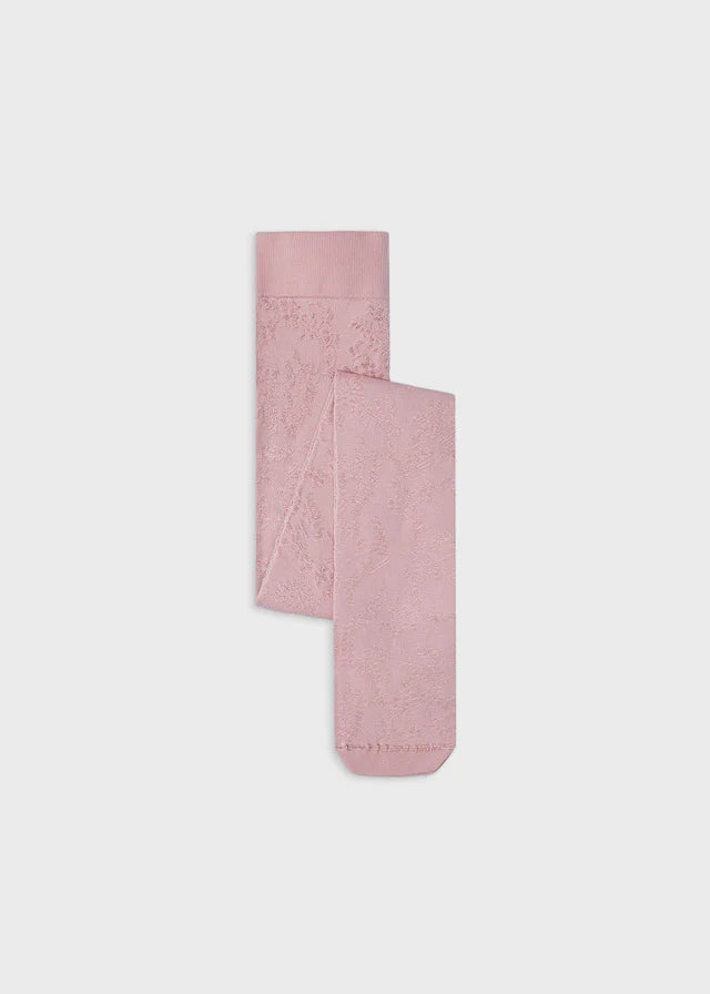 Pink Jacquard Tights