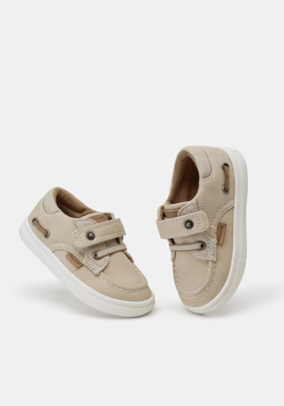 Boys Beige Fabric Shoes