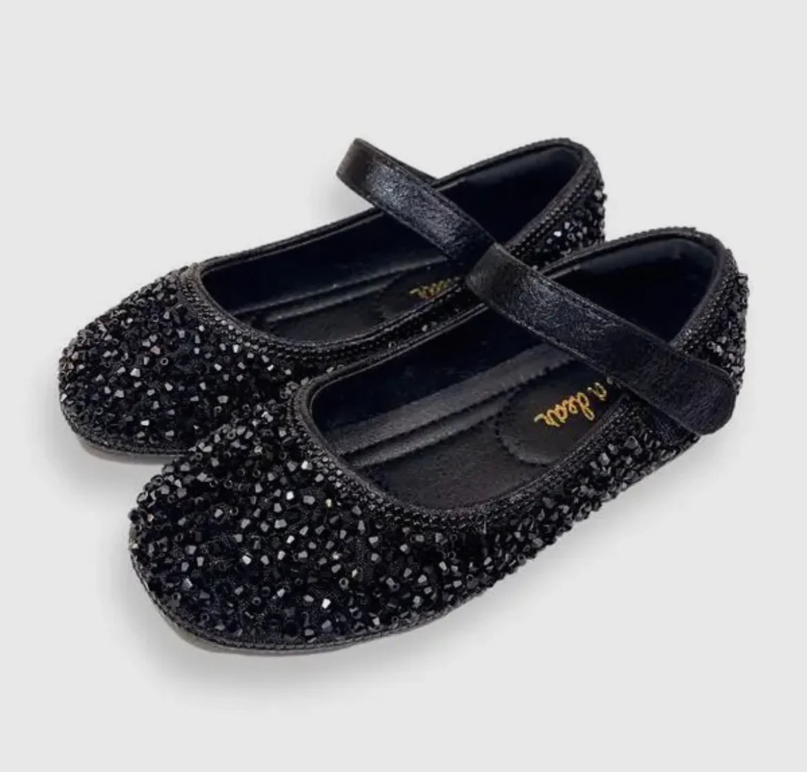 Black Stone Flat Shoes