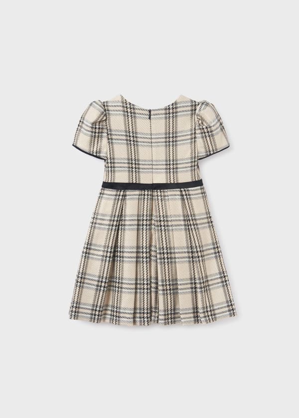 Girls Ivory Plaid Dress