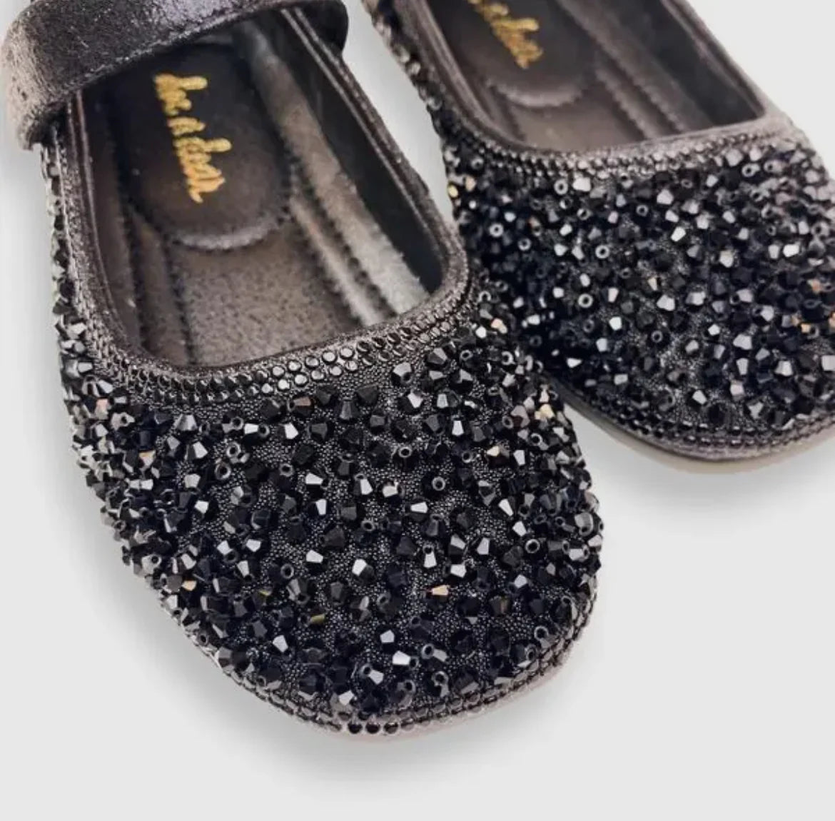 Black Stone Flat Shoes