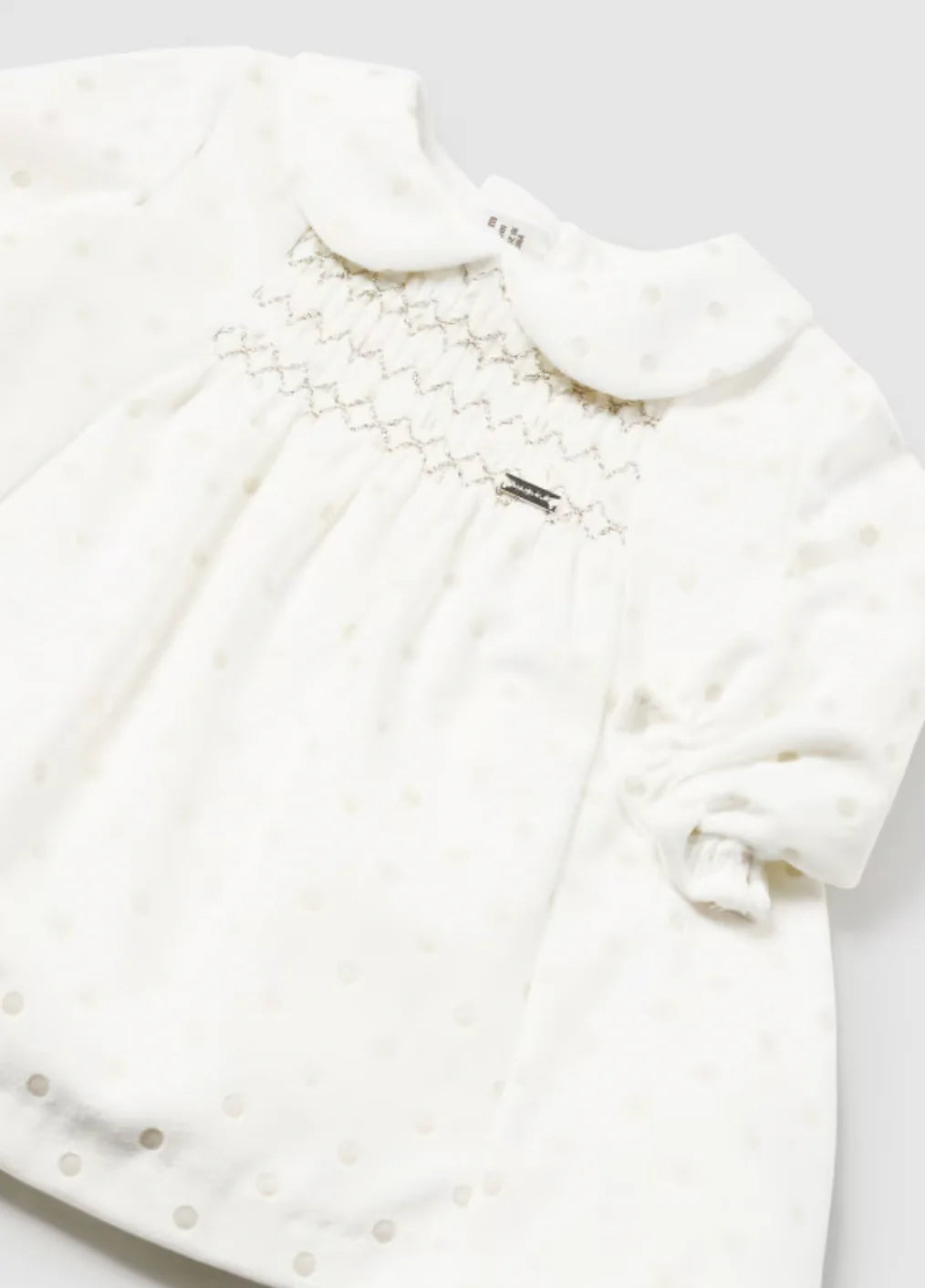 Baby Girls Ivory Velvet Dress