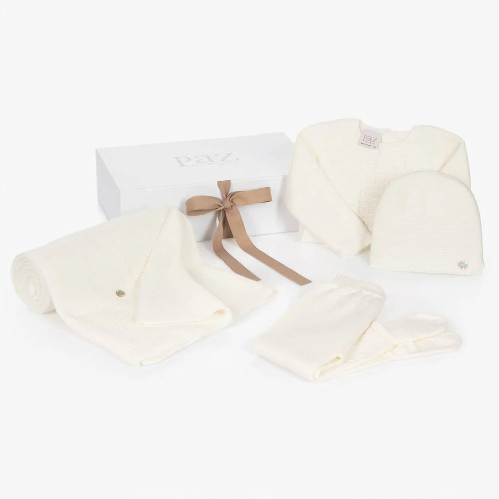 Ivory Cotton Knit Babysuit Set