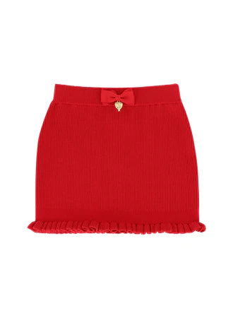 Girls Red Knit Skirt