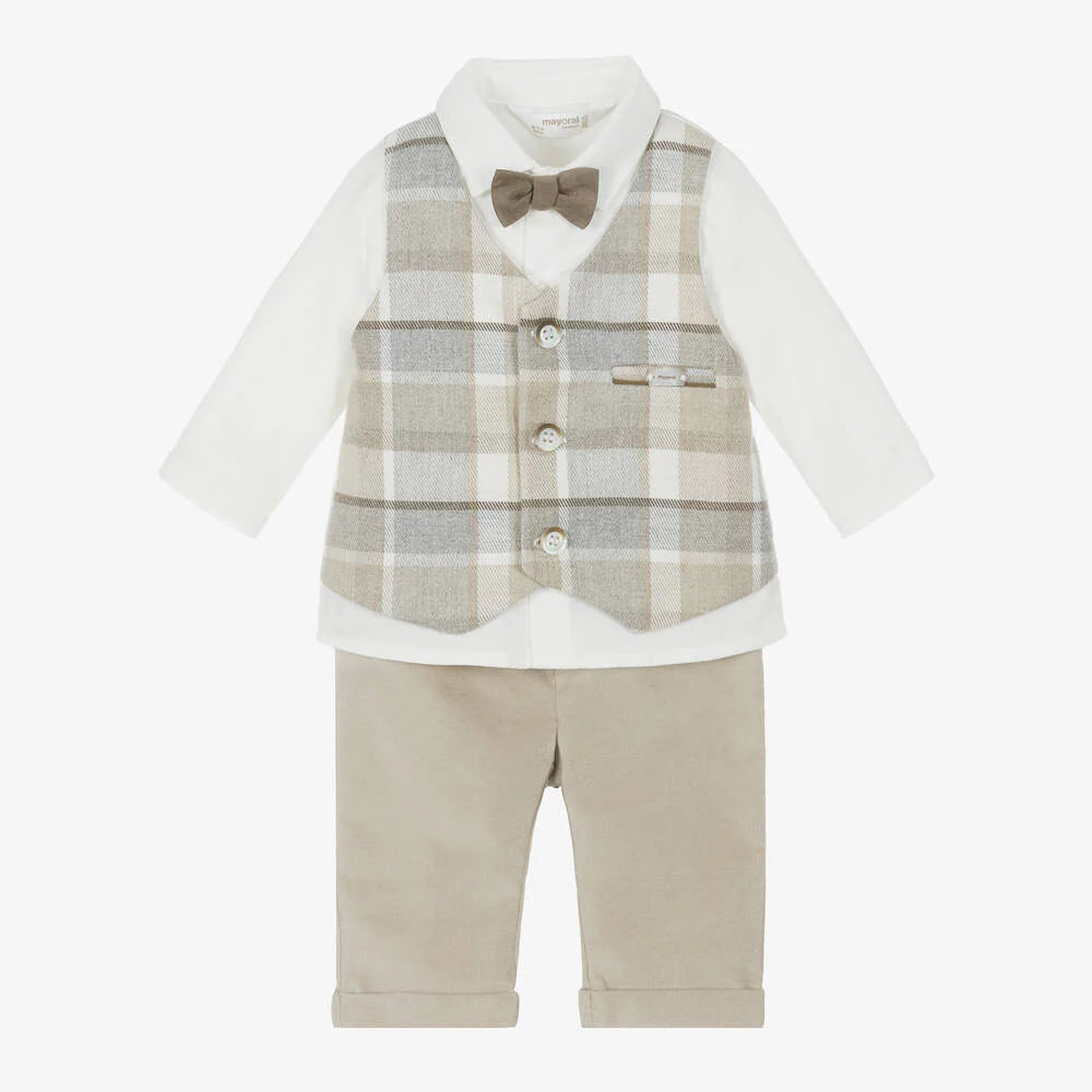 Baby Boys Beige Outfit Set