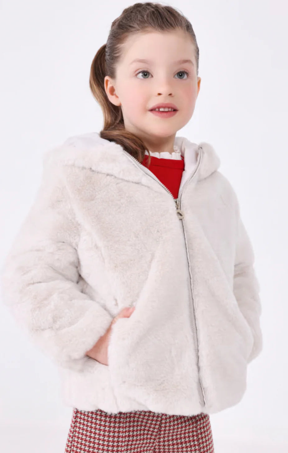 Off White Faux Fur Jacket