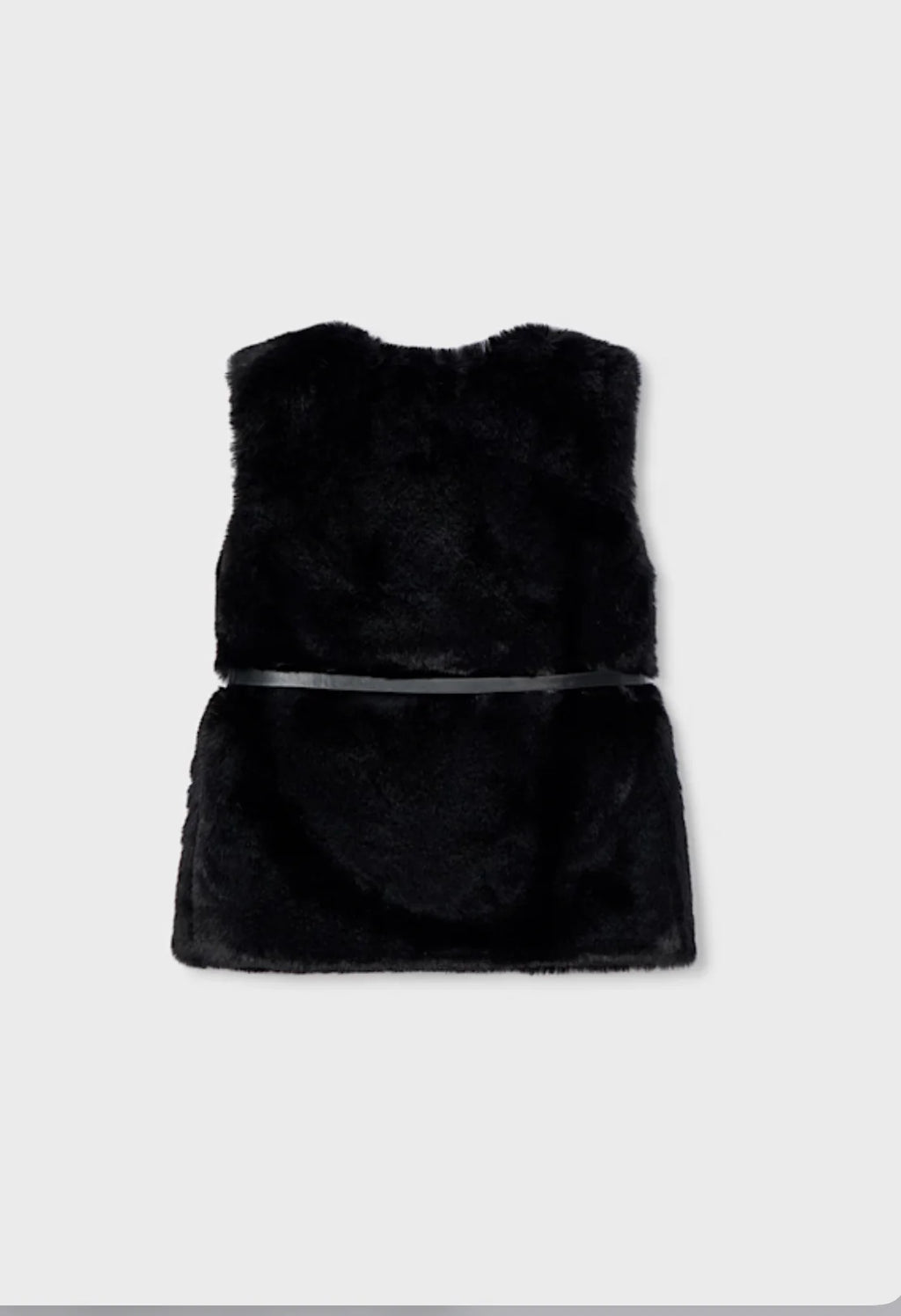 Girls Black Faux Fur Vest
