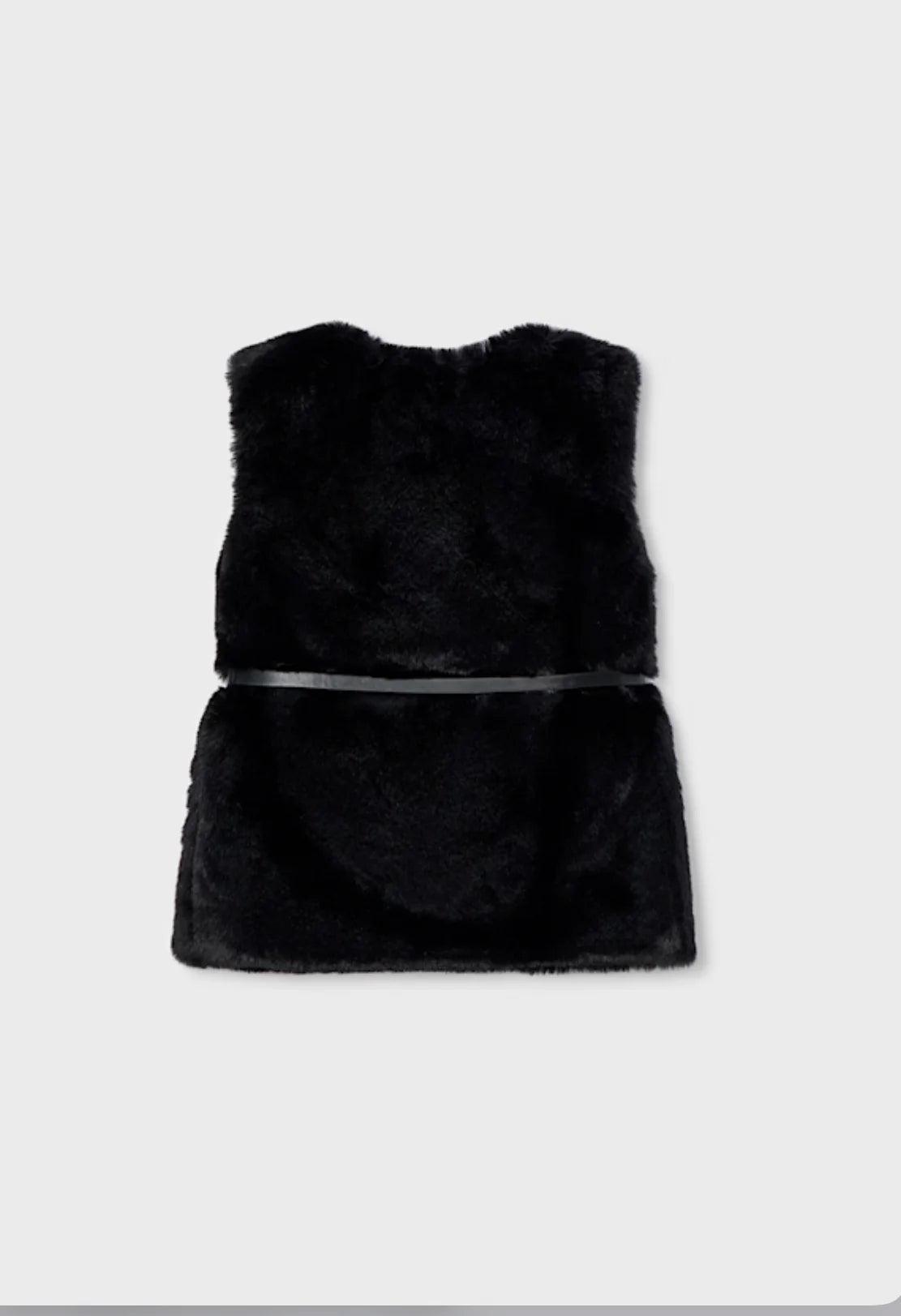 Girls Black Faux Fur Vest